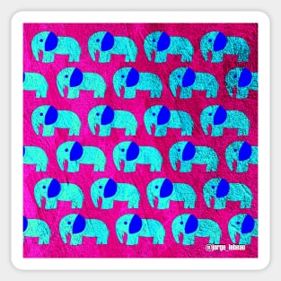 elephant in pink wonderwall ecopop pattern Sticker